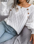 Pull en tricot avec boutons | Acrylique/Coton Confort et style Vêtements Accessoires > Vêtements