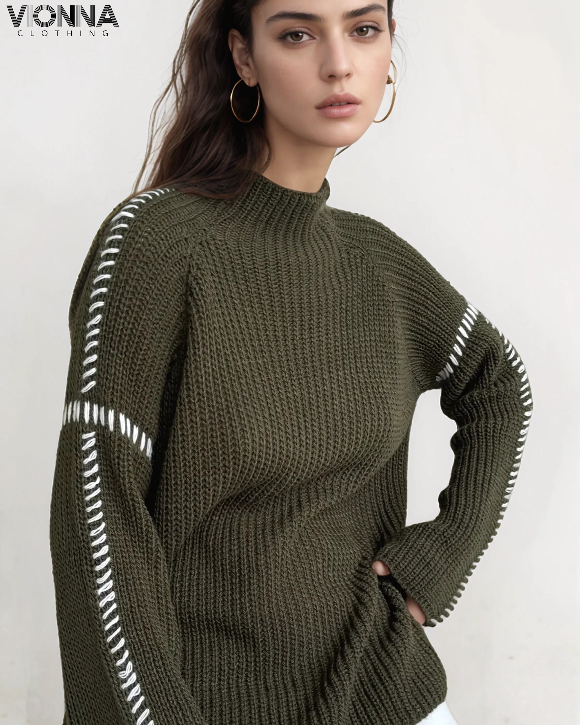 Amara Pull bouclé doux Olive / Xs