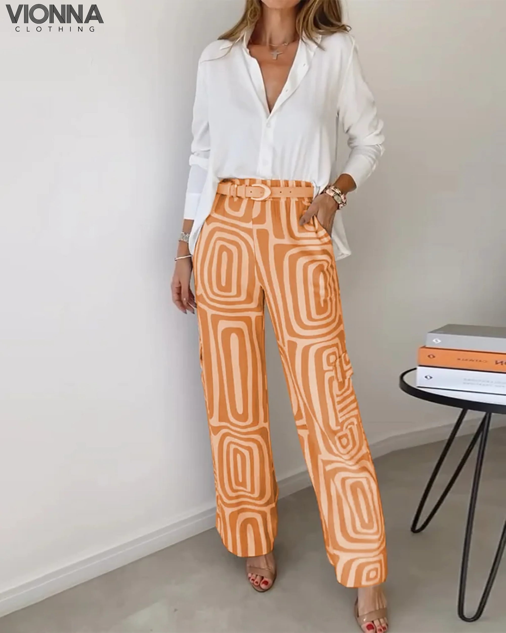 Brooke - Chemise et pantalon Orange / S