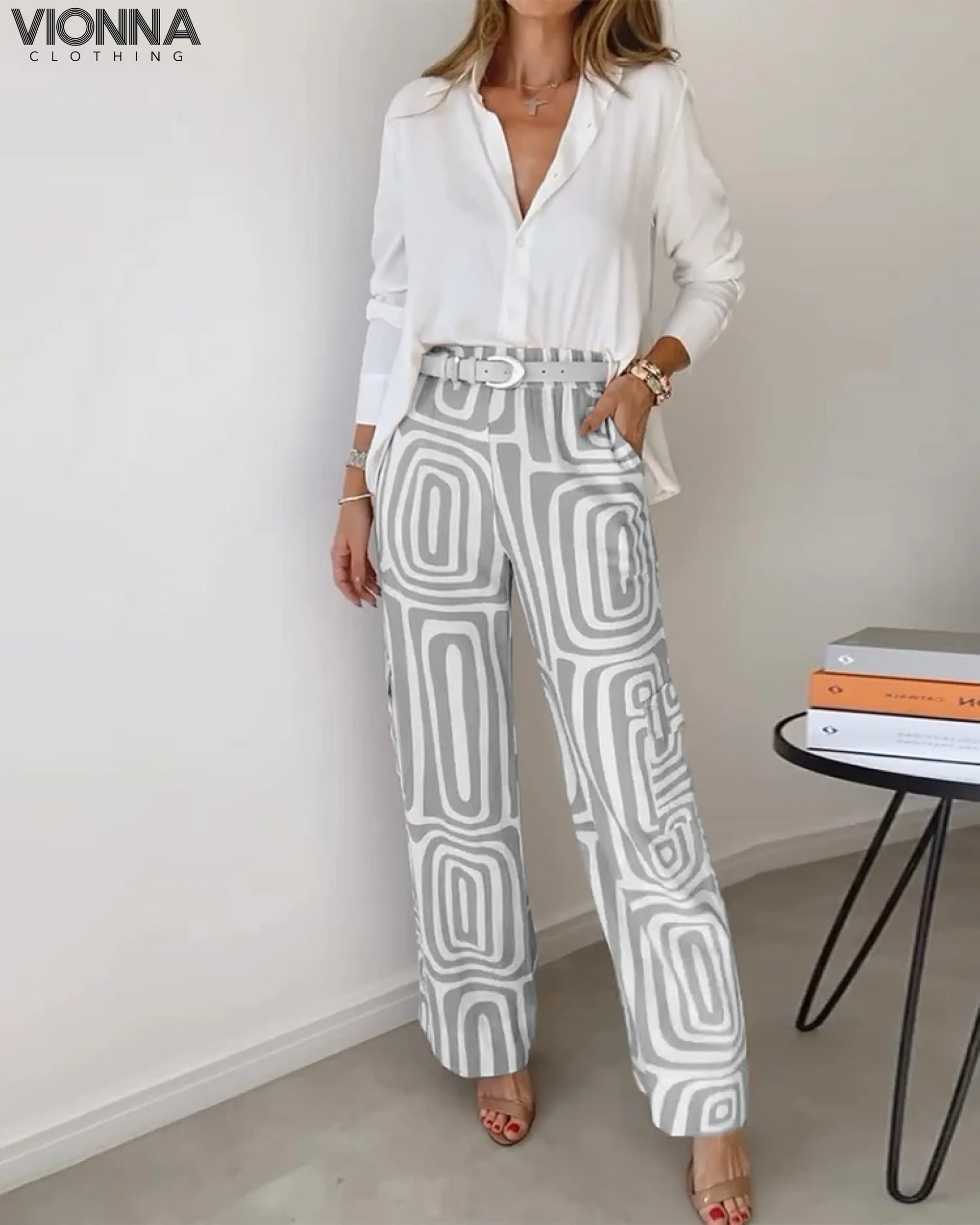 Brooke - Chemise et pantalon gris / S
