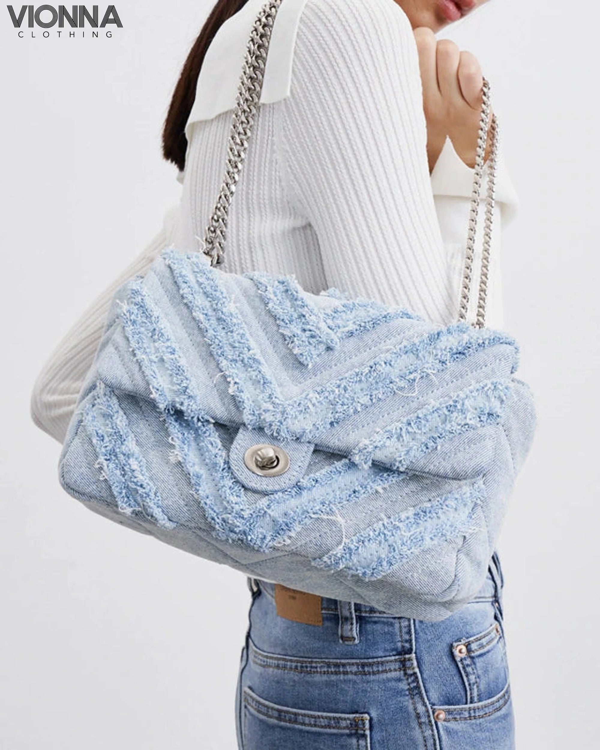 Calantha - Sac à chaîne Indigo Bleu