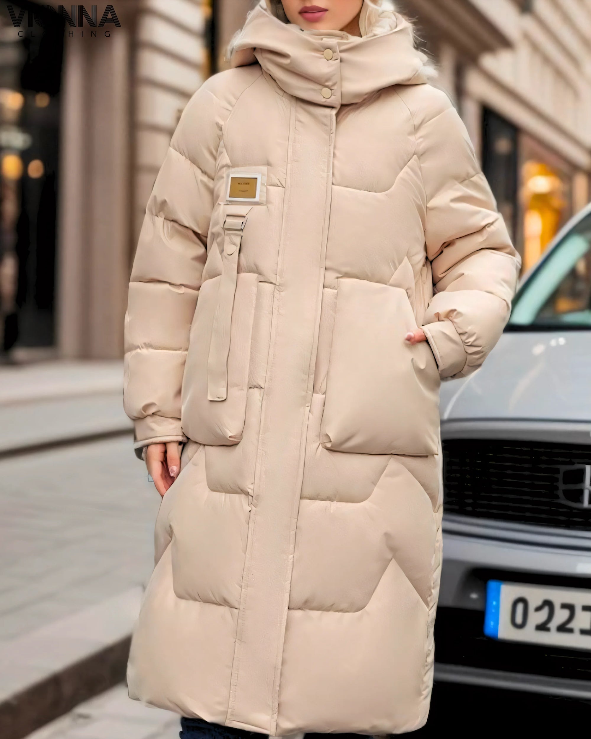 Casey - Manteau bouffant d'hiver Kaki / Manteau bouffant Xs