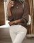 Cess - Elegant Knitted Turtleneck Brown / S Sweater