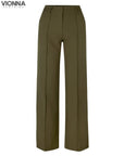 Cillian - Pantalon élégant pour dames Vert / Xs Pantalon