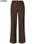 Cillian - Pantalon élégant pour dames Marron / Xs Pantalon