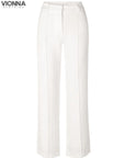Cillian - Pantalon élégant pour dames Blanc / Xs Pantalon