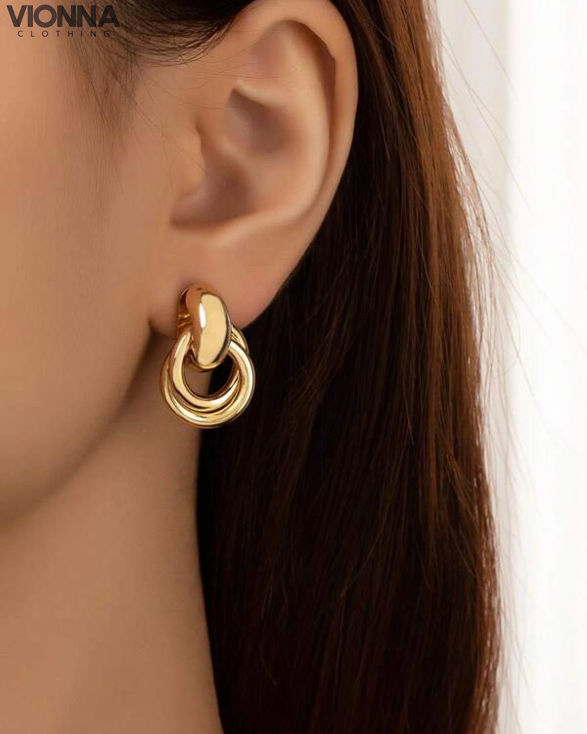 1Paire de boucles d'oreilles métalliques en forme de bouton pour une utilisation quotidienne par les femmes