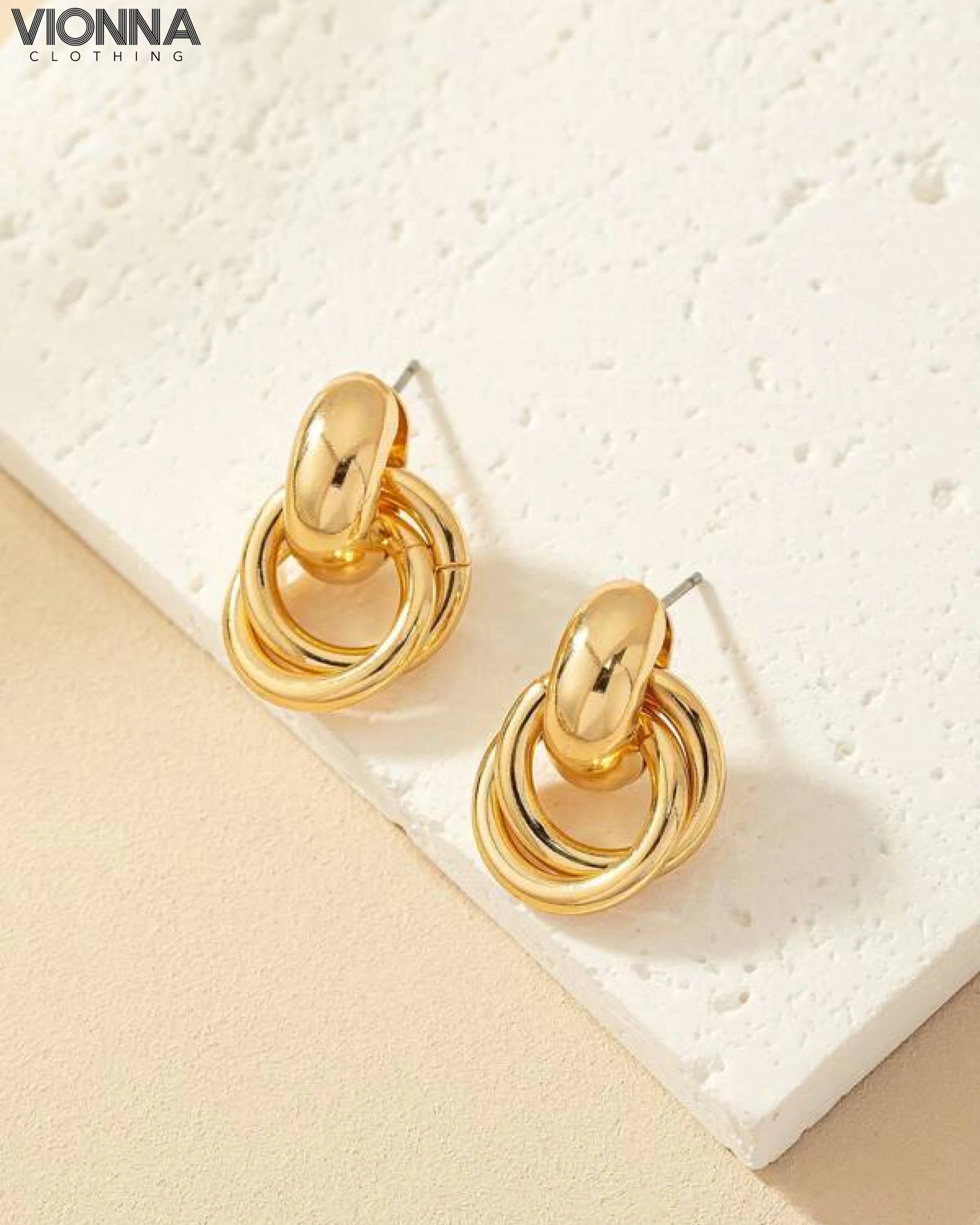 1Paire de boucles d'oreilles métalliques en forme de bouton pour une utilisation quotidienne par les femmes