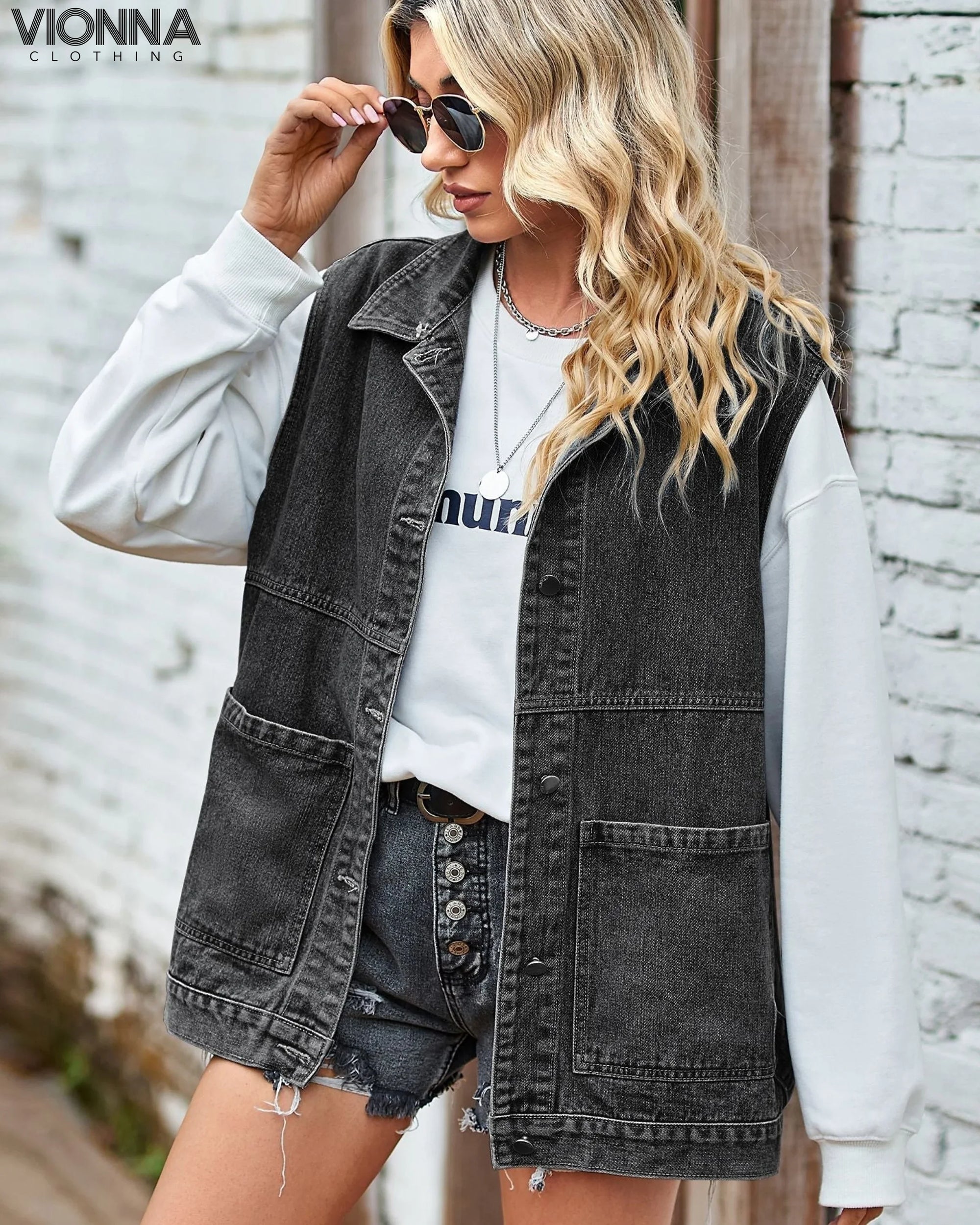 Gilet Denim pour femme | Coton Casual & Trendy Vêtements Accessoires > Vestes Vestons