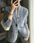 Delta - Cardigan en cachemire bleu / Cardigan taille unique