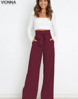 Dorothy - Pantalon léger en lin doux Rouge foncé / Pantalon en lin Xs