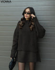 Elsie Knitted Set (Top + Skirt) Chandails et cardigans