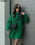 Elsie Knitted Set (Top + Skirt) Chandails et cardigans