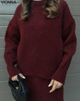 Elsie Knitted Set (Top + Skirt) Chandails et cardigans