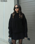 Elsie Knitted Set (Top + Skirt) Chandails et cardigans