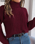 Elvie - Pull à col roulé chaud en tricot