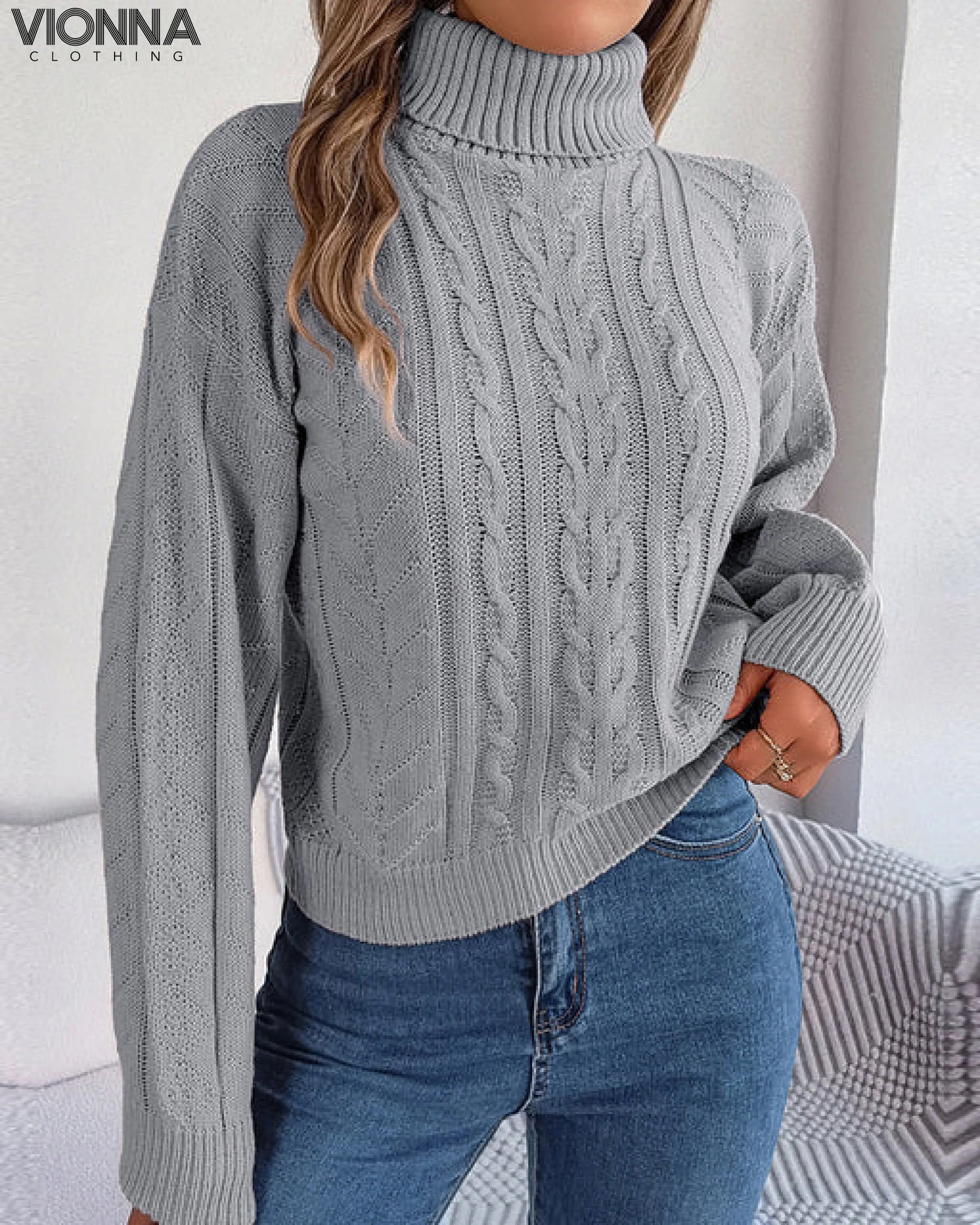 Elvie - Pull chaud tricoté Gris / Pull Xs