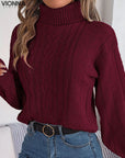 Elvie - Pull à col roulé chaud en tricot