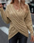 Emmy - Pull en tricot torsadé à épaules croisées Beige / S Manches longues