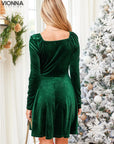 Robe en velours à manches longues | Vêtements et accessoires élégants et décontractés > Vêtements Robes Robes en tricot