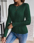 Fabienne- Pull en tricot décontracté pour femmes avec motif tressé