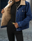 Veste en denim avec doublure en sherpa | coton/polyester Prêt pour l'hiver et moderne Bleu / S Vêtements et accessoires >