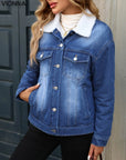 Veste en denim avec col polaire en coton Chaude et élégante Vêtements et accessoires > Vêtements Vestes d'extérieur