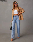 Florencia - Jean en denim à jambe large