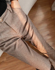 Freja - Pantalon de laine stylé pour femmes Kaki / Xs Pantalon