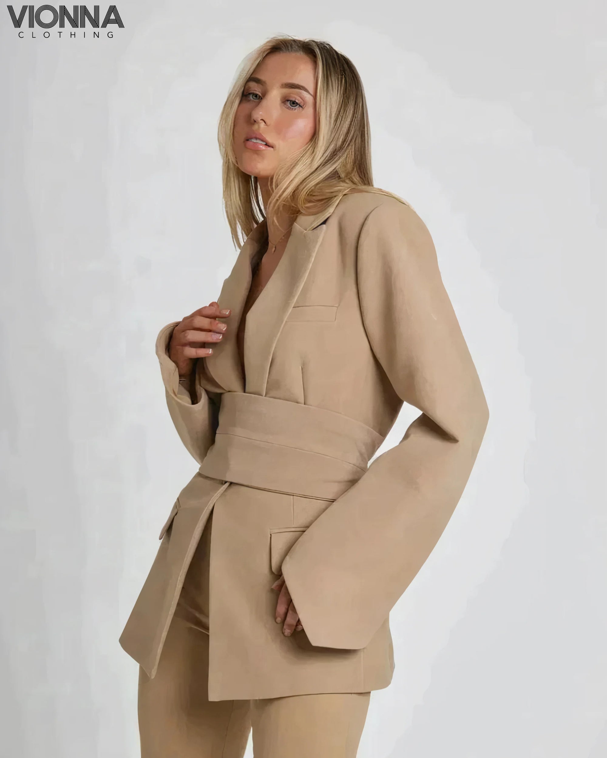 Gia - Blazer polyvalent Beige / Xs