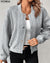 Giselle - Cardigan à boutons gris / S Chandails et cardigans