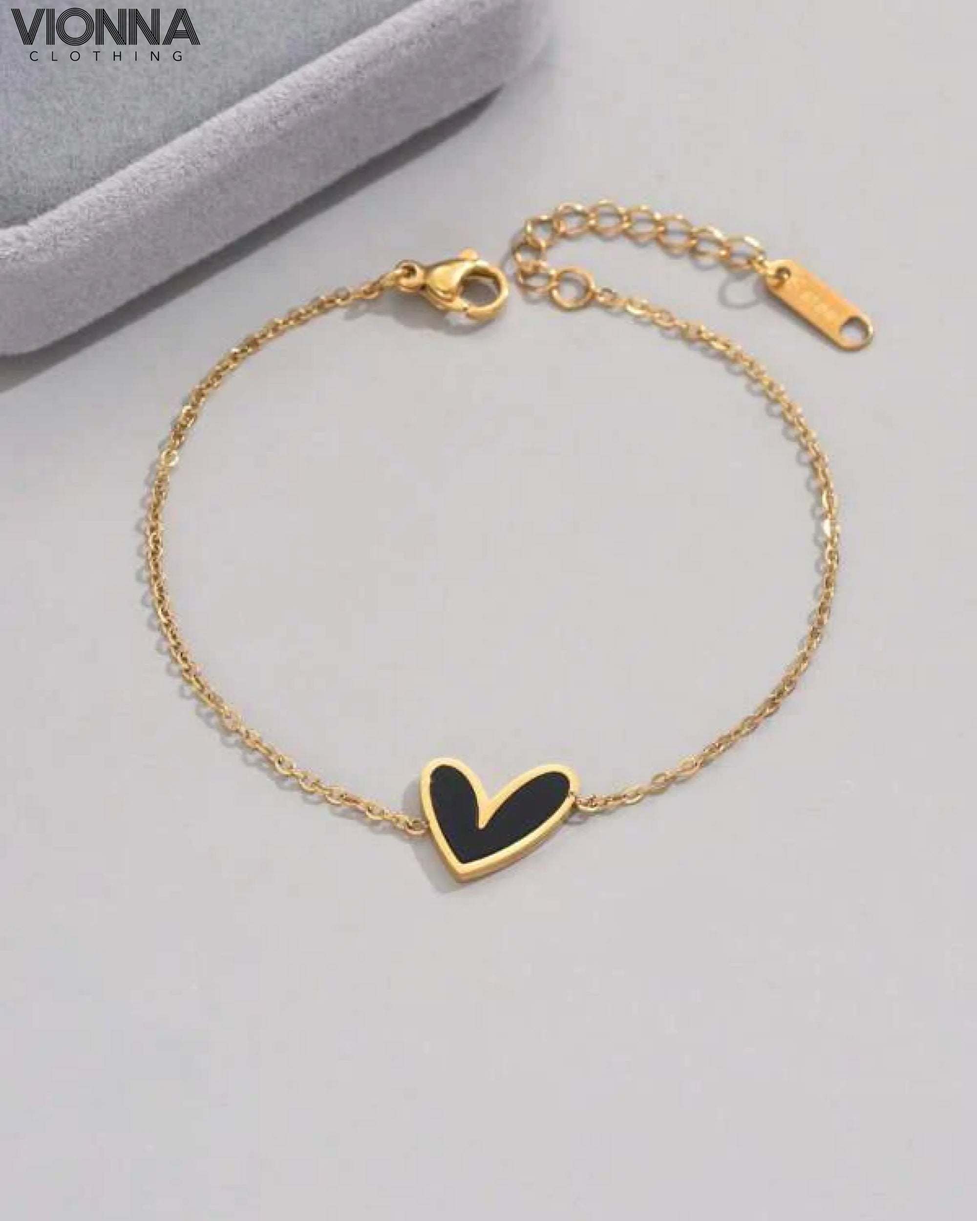 Bracelet en acier inoxydable en forme de cœur avec perles blanches véritables, plaqué or 18 carats, pour femmes
