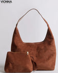 Jady | Sac à main en daim Almond Brown