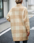 Jamila - Cardigan midi à carreaux