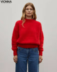 Jane | Pull de luxe en mohair Rouge / S