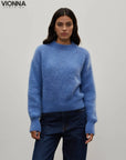 Jane | Pull de luxe en mohair Bleu / M