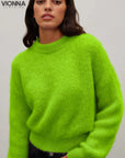 Jane | Pull en mohair de luxe Vert clair / S