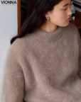 Jane | Pull en Mohair Luxe Taupe / S
