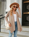 Jhea - Cardigan tricoté uni Beige / S Cardigan