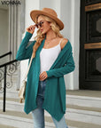 Jhea - Gilet Effen Gebreid Sarcelle / S Cardigan