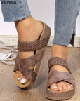 Kayla - Sandales d'été orthopédiques Café / 36 Sandales