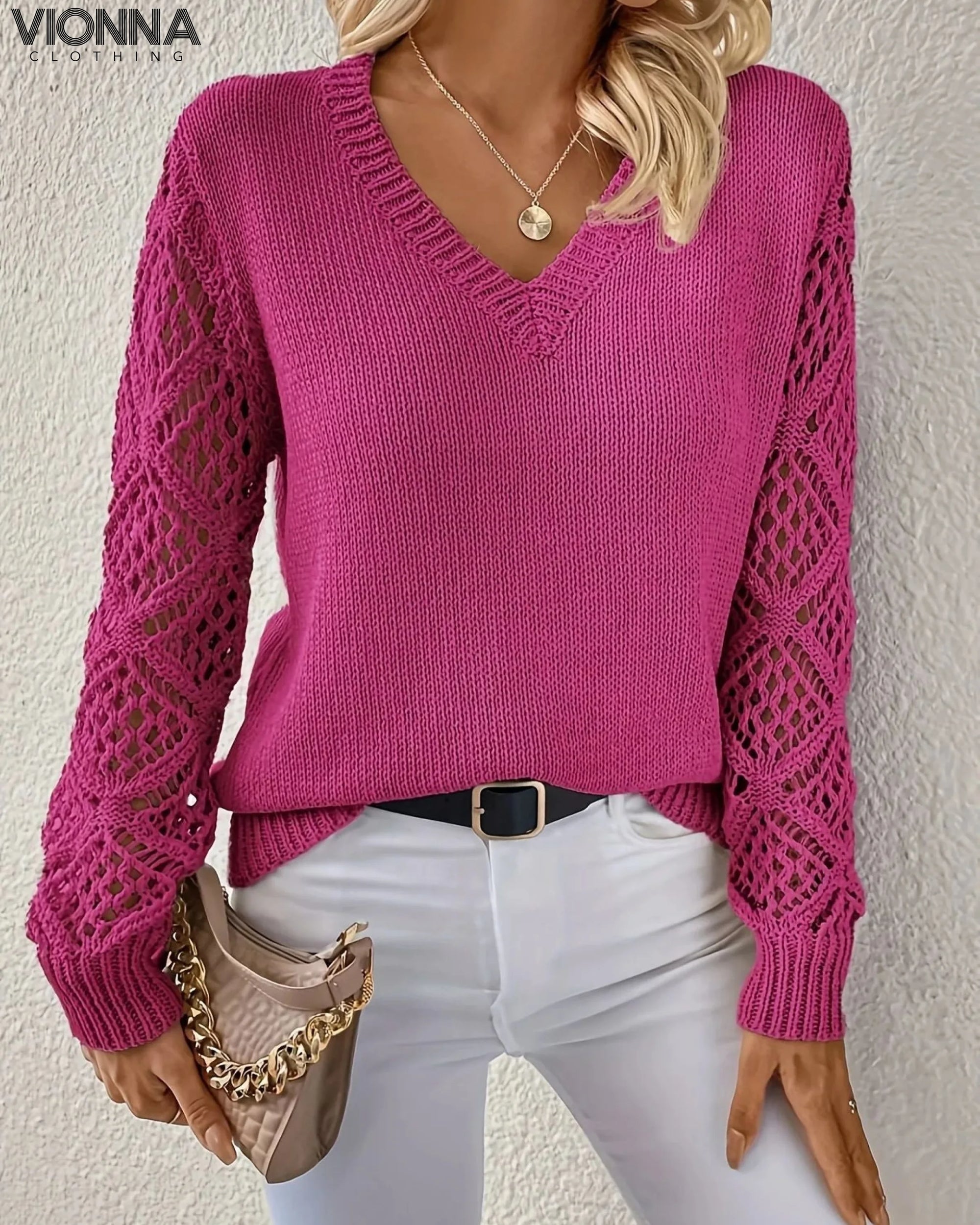 Kennedyne - Stylish Sweater For Ladies Pink / S Ladies Sweaters