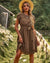 Linda - Jupe midi avec ceinture S / Marron