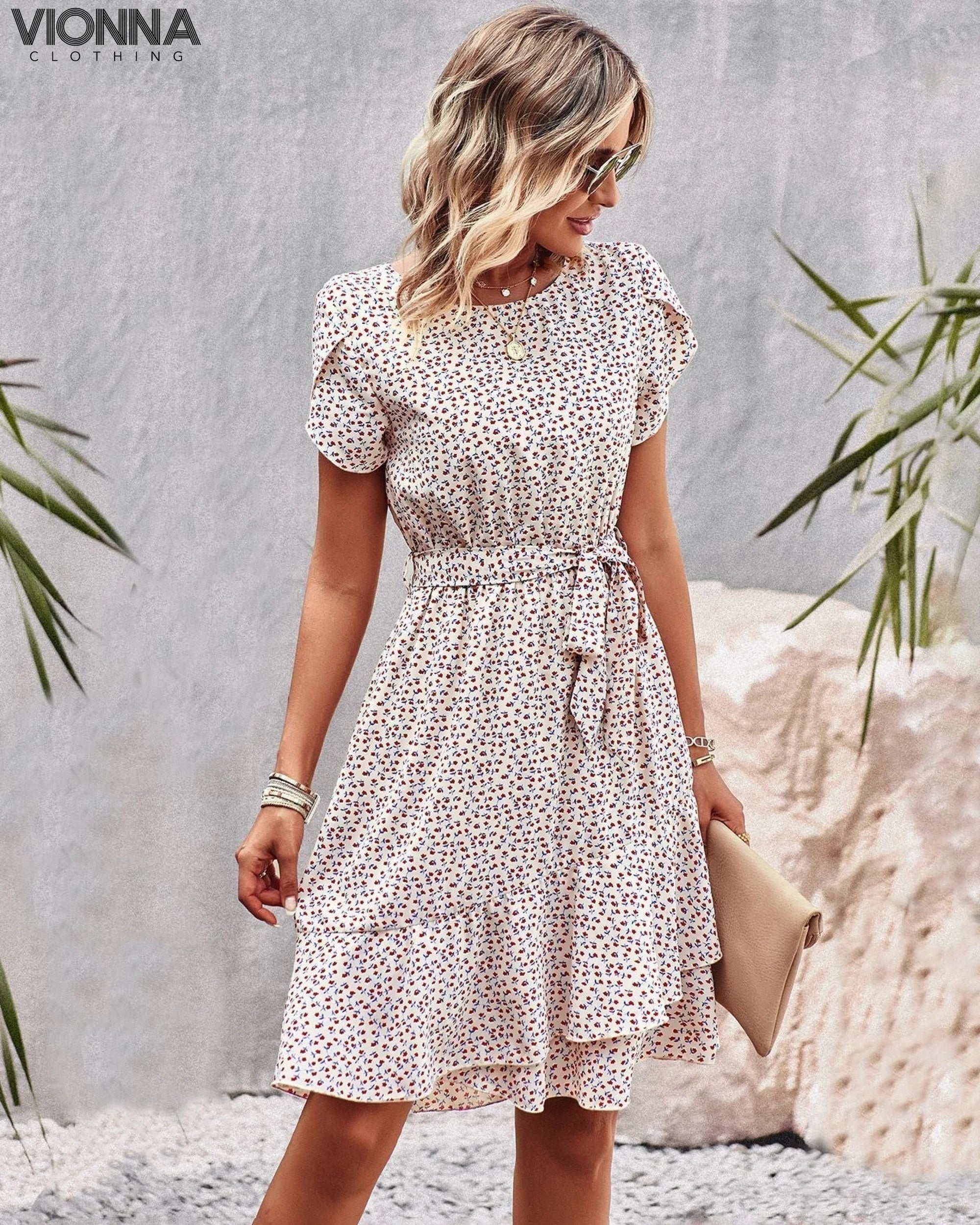 Linda - Jupe midi avec ceinture S / Blanc