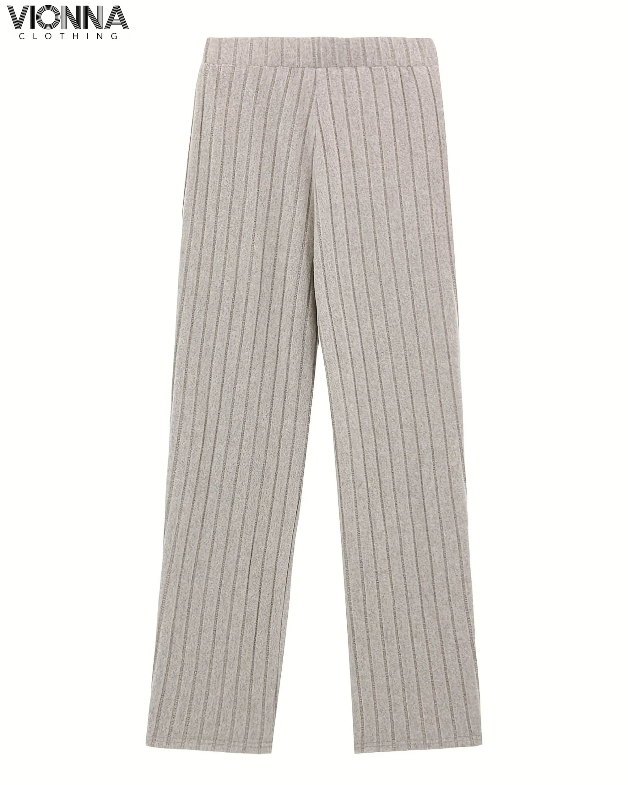 Pantalon large en tricot | Mélange acrylique Confort et élégance Vêtements et accessoires > Vêtements décontractés