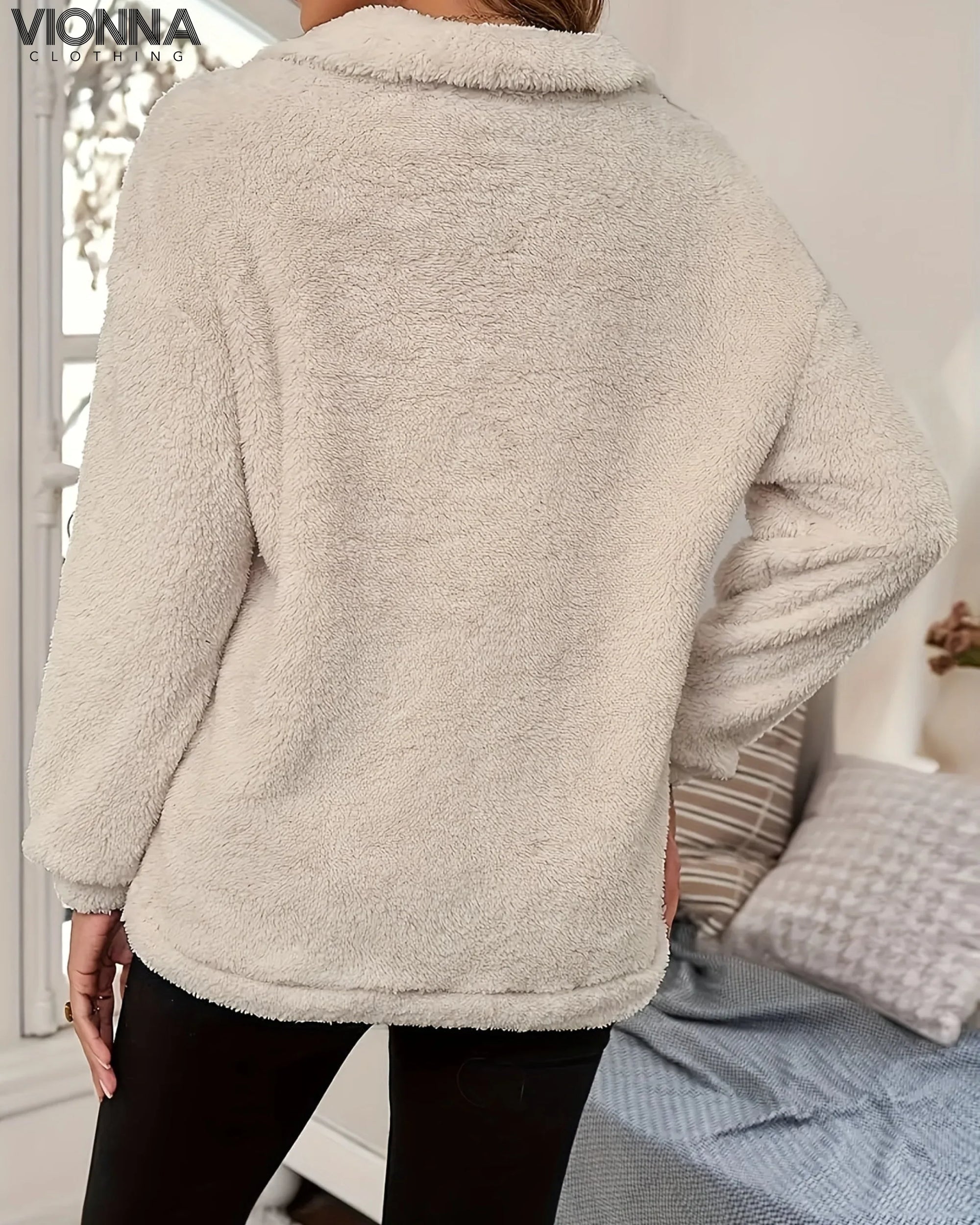 Pull Teddy Léger Avec Zip Et Poche | Polyester Chaud & Pratique Vêtements Accessoires >