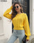 Maylene - Pull tricoté tendance Jaune / S Pull