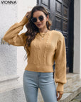 Maylene - Pull tricoté tendance Marron / S Pull