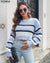 Michy - Pull court rayé Bleu / S Pull