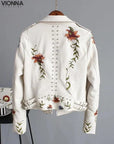 Olea - Veste en cuir à fleurs veste en cuir